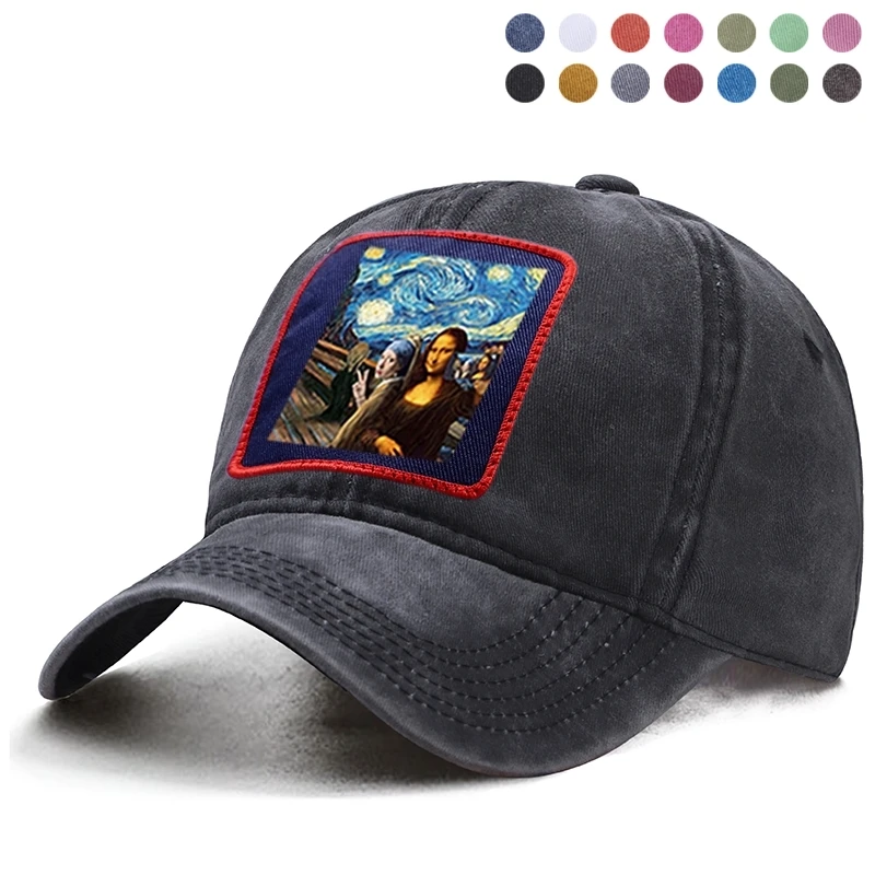 Mona Lisa Het Meisje Met De Parel Звездная ночь Da Vinci Van Gogh бейсбольная кепка для папы водителя