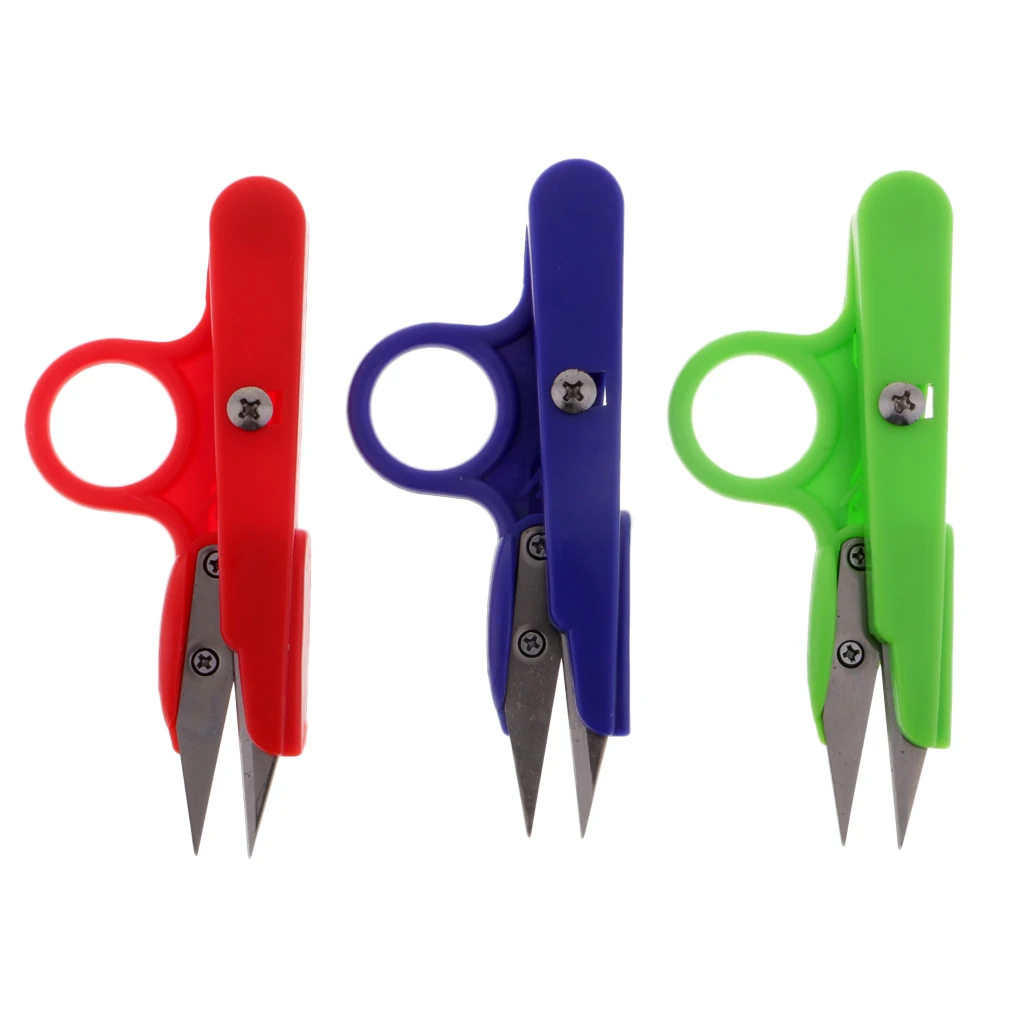 3Pcs/set Sewing Snips With Finger Ring Plastic Handle Thread Cutter Nipper