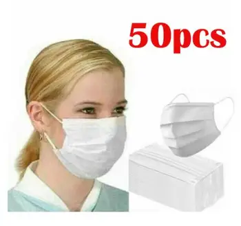 

Spot Wholesale 3-Layers Mask 50 pcs Anti Disposable Ear-loop Face Mouth Masks Dust-Proof Personal Protective Mask