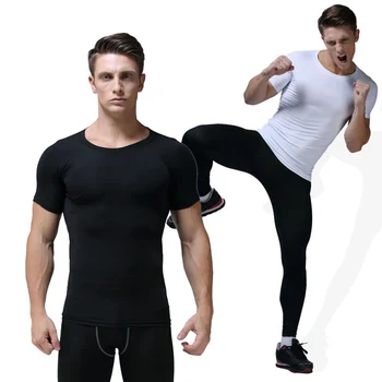 

Hot Selling Men Fitness Tops Quick Dry Breathable Short Sleeve Thin Tee for Basketball Running