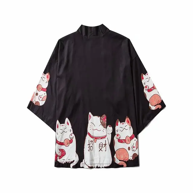 2020 Super Kawaii Kimono Cardigan Pink Cat Couple Women/men Summer Cosplay Shirt Japanese Yukata Print Traditional Clothes