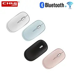 CHYI Bluetooth 4,0 + 2,4 ГГц Беспроводная Двухрежимная мини компьютерная мышь 3D Портативная оптическая Usb Mause PC розовая офисная мышь для ноутбука