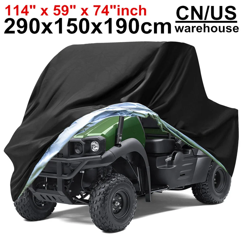 290x150x190cm XXXXL 210D Waterproof Rain Snow Dust UV Proof Protector Motorcycle Vehicle Scooter ATV UTV Quad Motor Cover Covers