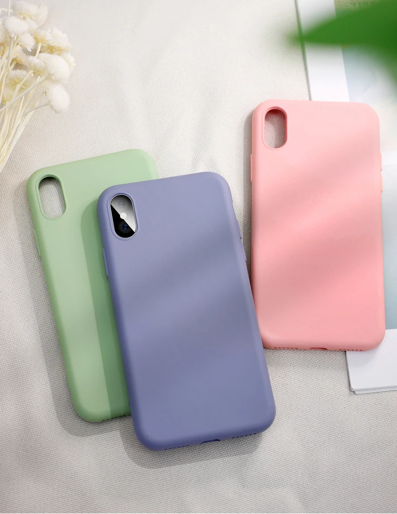 IMIDO Liquid Silicone Trendy Phone Case For IPhone 7 8 6 Plus X XR XS Max Simple 11 Pro Slim Back Cover | Мобильные телефоны и