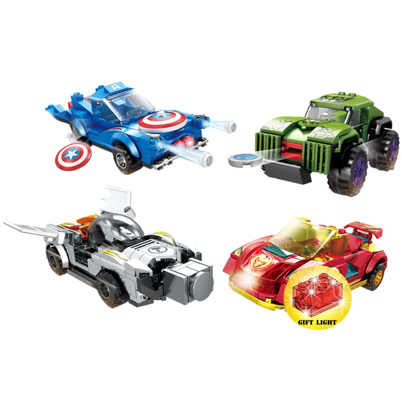Legoing Super Heroes Series Toy Car Marvel The Avengers And DC Comic Superhero Figures Set Model Bu