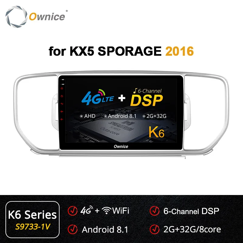 Ownice Android 9,0 8 ядерный для KIA Sportage KX5 k3 k5 k6 автомобильный Радио Navi gps dvd плеер 360 панорамный DSP 4G SPDIF - Цвет: S9733-1 K6