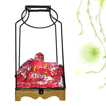 

Portable LED Lantern Decorative Simulation Charcoal Fireplace Light Halloween Night Light for Home Decor without Battery