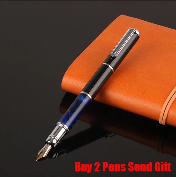Новое поступление, брендовая перьевая ручка Luoshi, перьевая ручка для офиса, руководителя, роскошная кристальная ручка, купить 2 ручки, отправить подарок - Цвет: Blue Fountain Pen