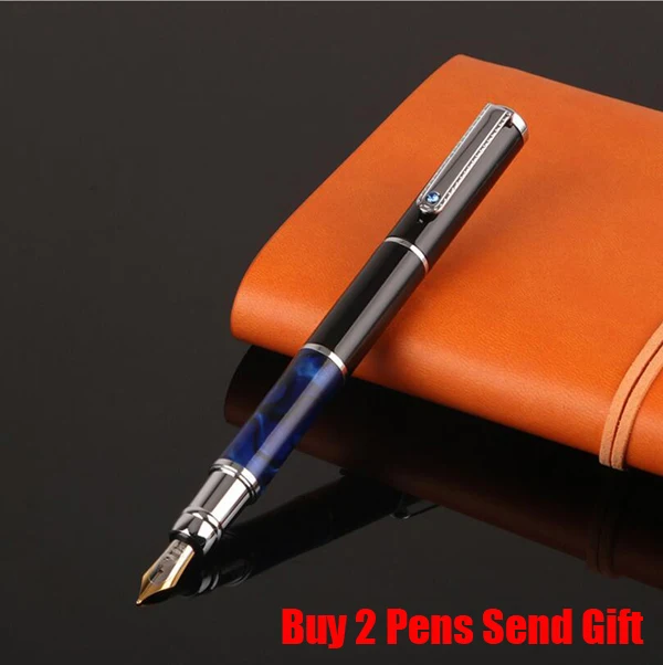 Blue Fountain Pen Новое поступление, брендовая перьевая ручка Luoshi, перьевая ручка для офиса, руководителя, роскошная кристальная ручка, купить 2 ручки, отправить подарок - Цвет: Blue Fountain Pen
