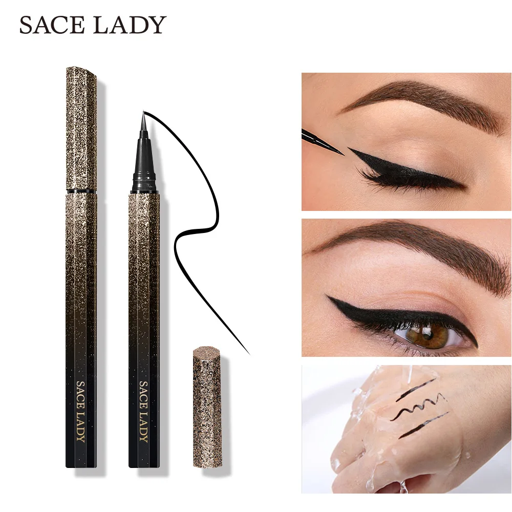 Подводка для глаз SACE LADY черная жидкая водостойкая карандаш устойчивая к