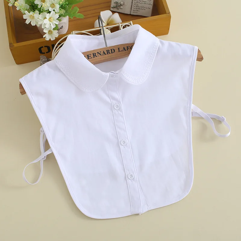 

Ladies White Shirt Fake Collar Faux Col Solid Color Detachable Collar False Collar Lapel Blouse Top Women Clothes Accessories