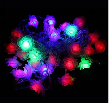 

Eu Plug 4.3M 28pcs Flower-shaped Led Christmas Decorative Lights Bar Festival Party Curtain Color String Lights