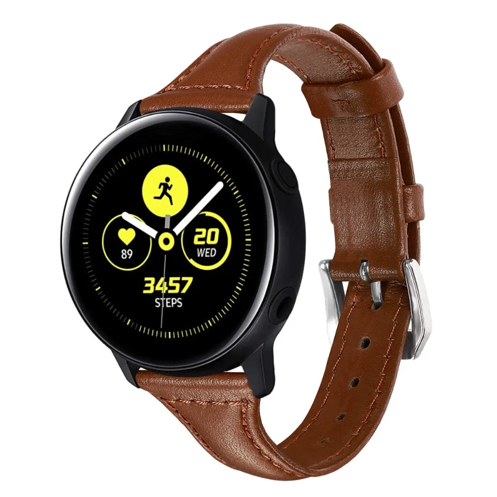 Ремешки для samsung Galaxy Watch, активные ремешки, кожа 20 мм, ремешки для часов, кожа для Galaxy Watch 42 мм, кожаный ремешок, розовое золото