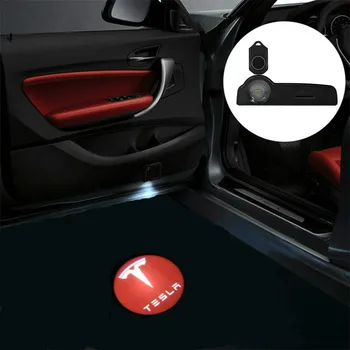 

2pcs Car Door LED Logo Lights Projector Ghost Shadow Light for Tesla Model S Model X MODEL 3 2017 2018 2019 car Accessories