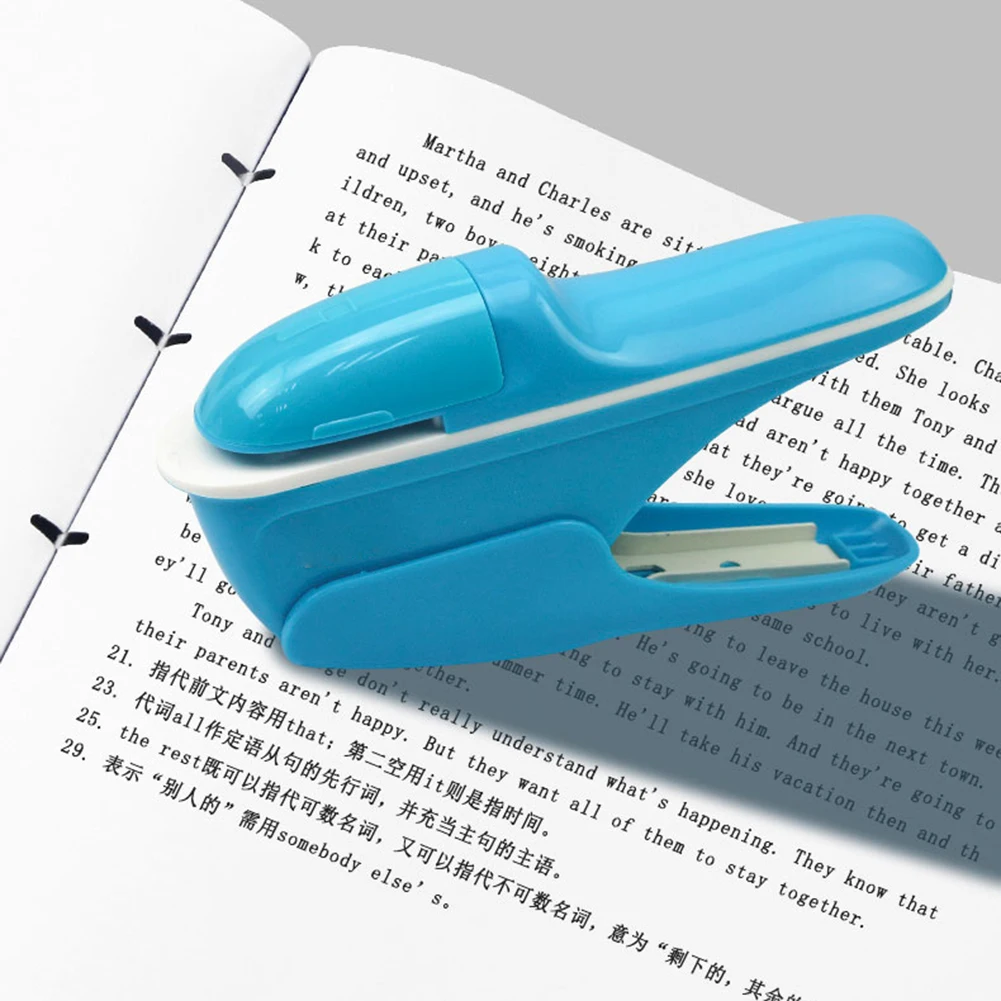 

Fromthenon Hand-held Mini Safe Stapler Staple Free Stapleless 7 Sheets Capacity for Paper Binding Business School Office