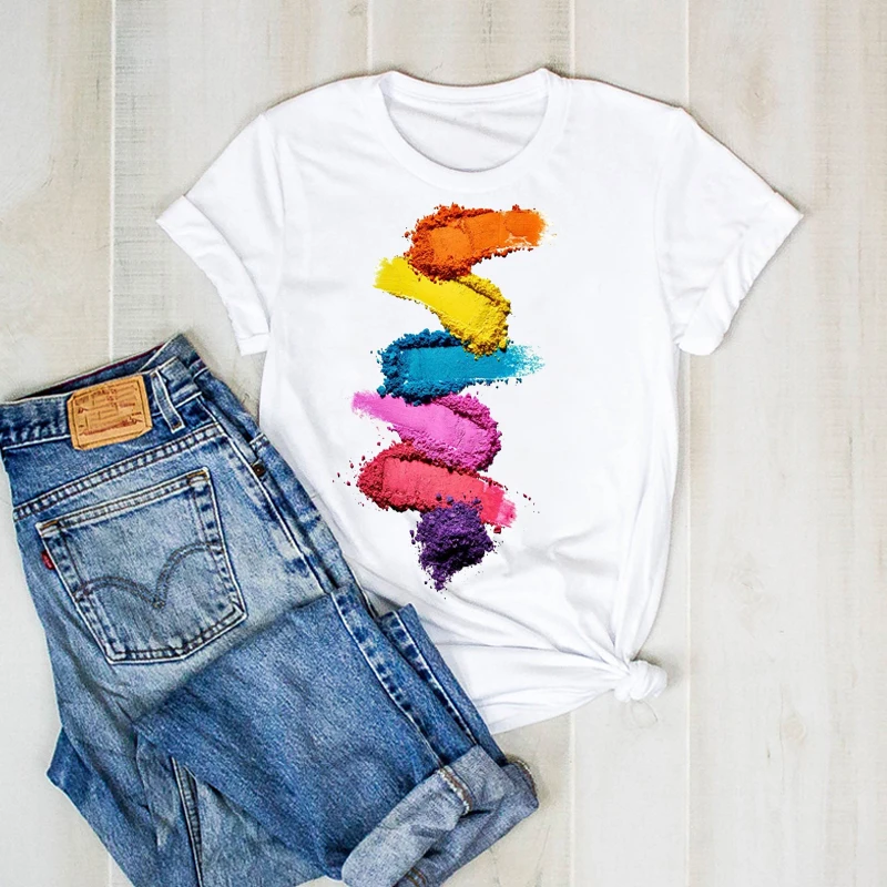 3D Painting Lady Brush Painting Women Print Cute Lady Graphic T Ladies  T-shirt Woman Top T-shirt Women Shirt Clothing T-shirt