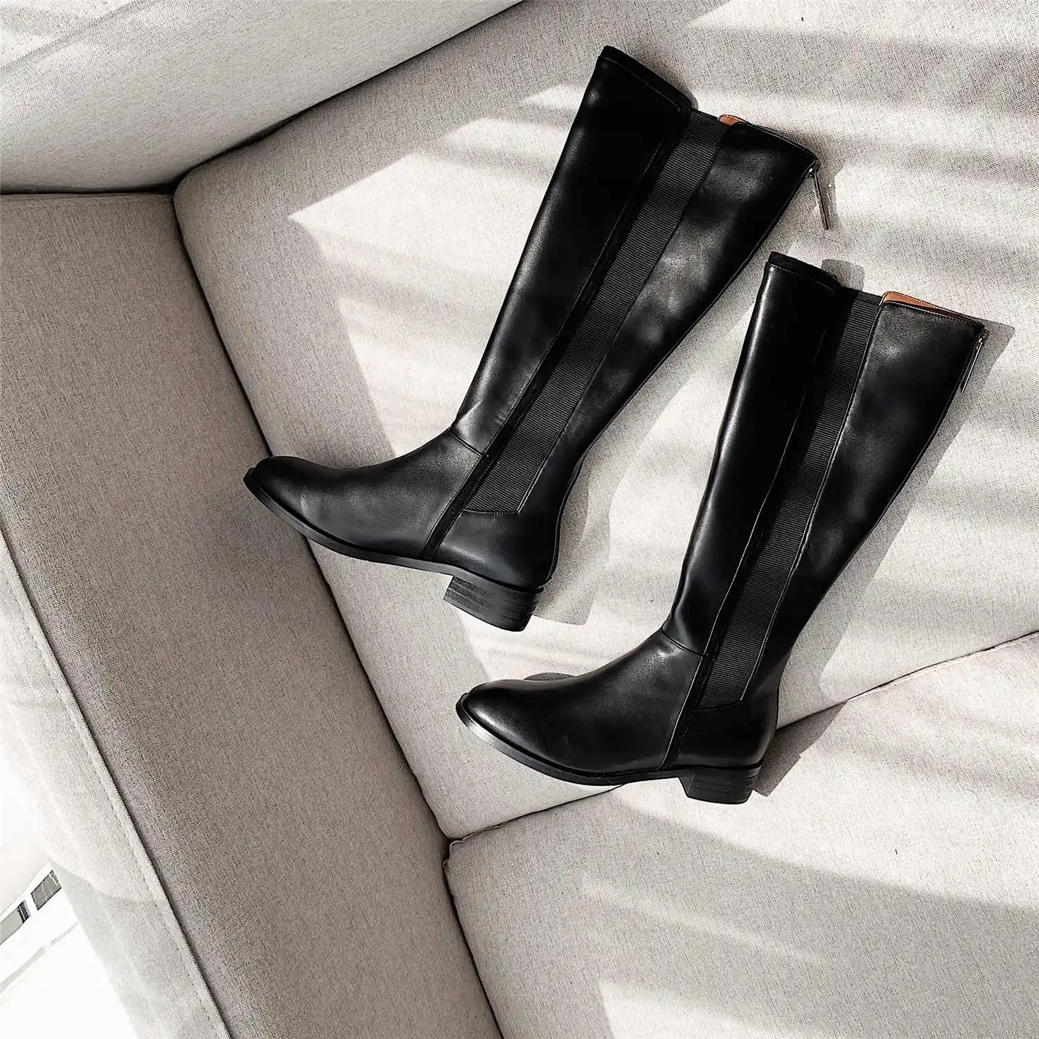 Botas mujer; обувь на высоком каблуке; женские сапоги для верховой езды; винтажные рыцарские сапоги из коровьей кожи; сохраняющие тепло высокие сапоги на молнии для зрелых женщин
