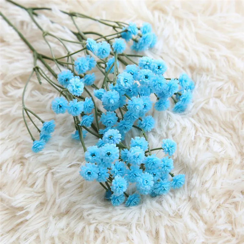 90 головок/набор Gypsophila цветы поддельные цветы Ложные Gypsophila для домашнего свадебного декора Подарочная коробка с переключателями цветок искусственные цветы - Цвет: blue