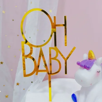 

Hello Baby Acrylic Cake Topper Gold OH Baby Sunshine Cupcake Topper For Kids Gilrs Birthday Party Cake Decorations Baby Shower