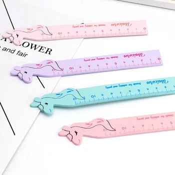 

1 Pcs Cartoon Cute Unicorn Wooden Straight Rulers Measure Study Drawing Ruler Hand Account Ruler Student Stationery Gift