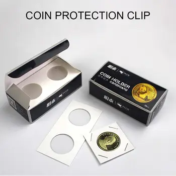 

100Pcs coin holder cardboard card Flip Display Storage Collection Supplies for 40x40mm Coin lightweight protect Coin Organizer