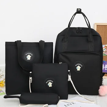 

HEFLASHOR 2020 hot sale Fashion Literary Fan Small Fresh Backpack Women Bag solid colors lovely student bag gift for daughter