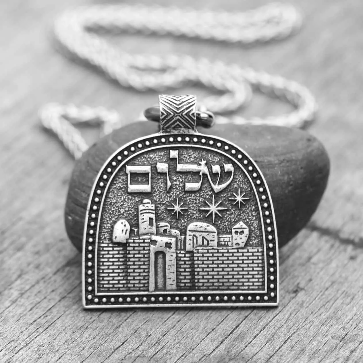 Mens Jerusalem Necklace Retro Medal Dream Of Israel Pendant Strong