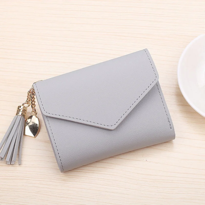 Money Clip Fashion Envelope Wallet Tassel Pendant Lychee Pattern Wallet Lock Multi-card Cross Section Square Card Package.w