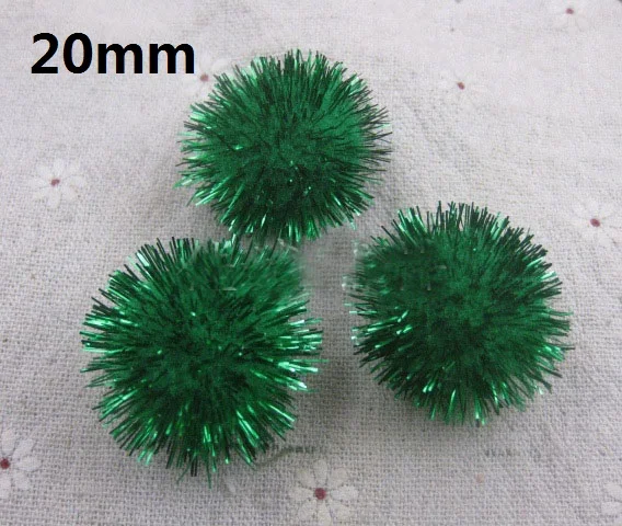 20mm green 15/20 мм Цвета Помпоном Мяч материал для изготовления сумок, повязка для волос, Одежда DIY Аксессуары - Цвет: 20mm green