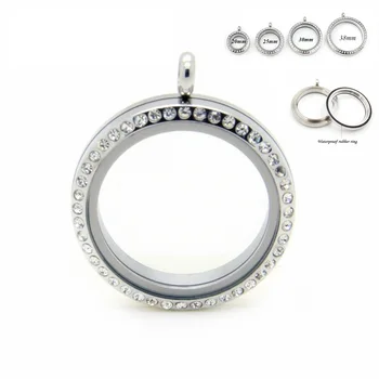 

Silver Stainless Steel 30mm Floating Locket Pendant Screw Twist Glass Memory Floating Charm Locket For Women Gift 5pcs