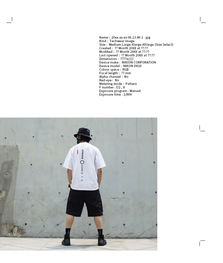 The croxx Men's cotton  t-shirt TCX18-21 loose techwear aesthetic streetwear ninjawear