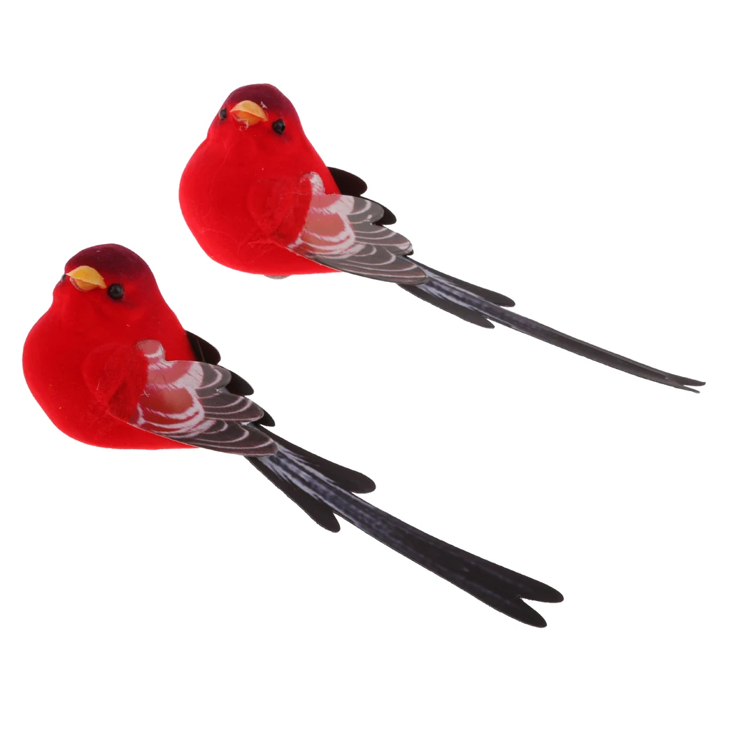 2pcs Incredibly Realistic Artificial Birds Fake Simulation Garden Bonsai Gift Decor
