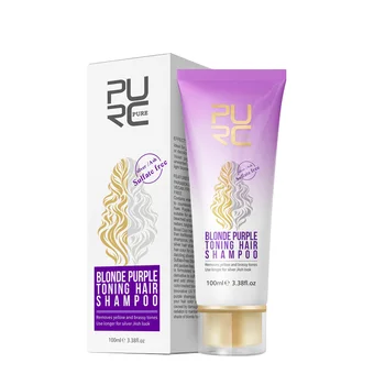 

PURC Golden Purple Shampoo with Yellow and Brass Tones, Suitable for Silver-Gray Purple Shampoo