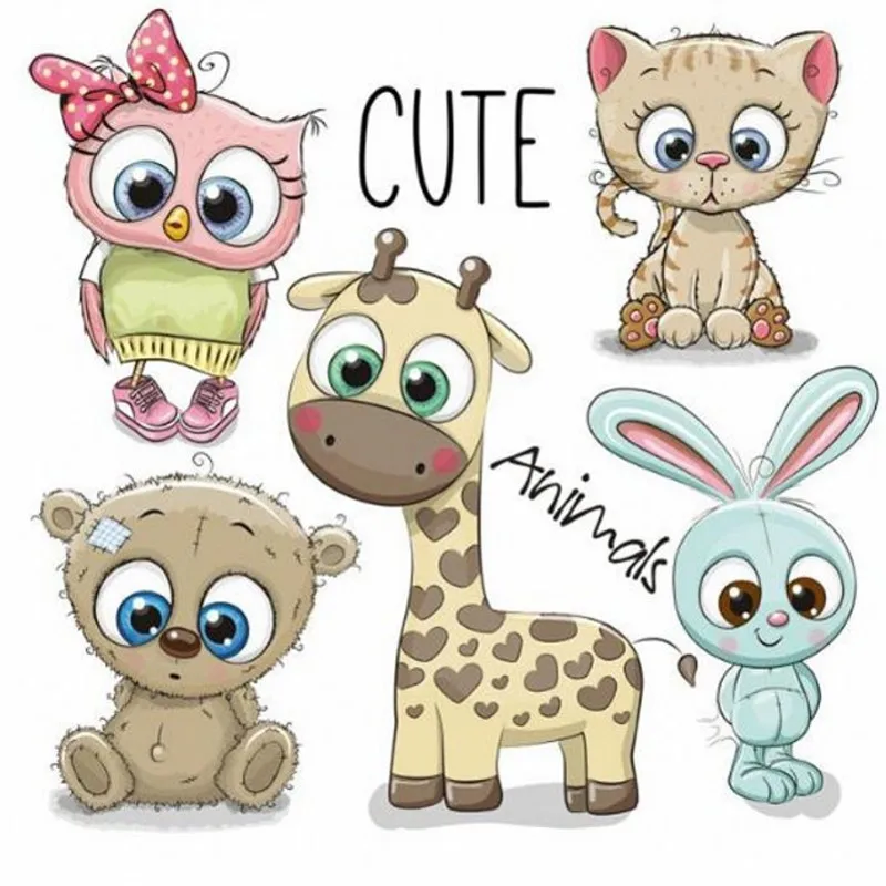 

5Pcs/Set Cute Animals Iron On Patches DIY Accessory Heat Transfer Washable Stickers For Clothes Bag Print Hoodies Jeans