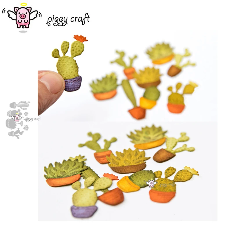 Piggy Craft metal cutting dies cut die mold New Potted plant cactus Scrapbook paper craft knife mould blade punch stencils | Дом и сад