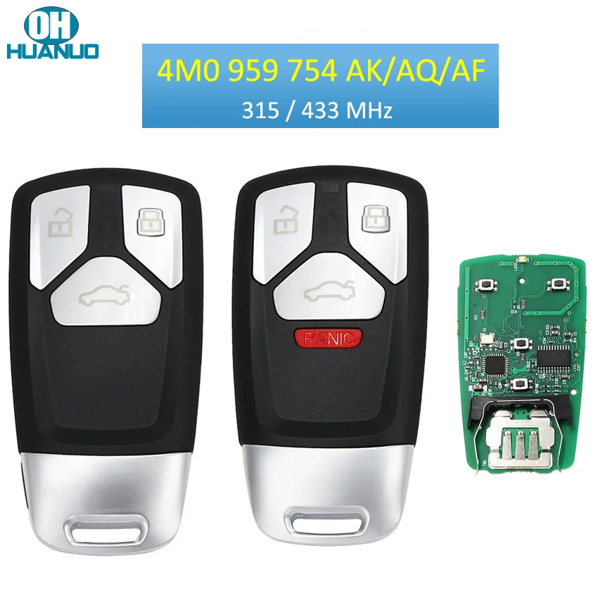 3/3 + 1/4 кнопок без ключа док-станция 315 МГц для Audi TT A4 A5 Q7 433 2016 2017-up 4M0 2018 959 AK /AQ /AF |