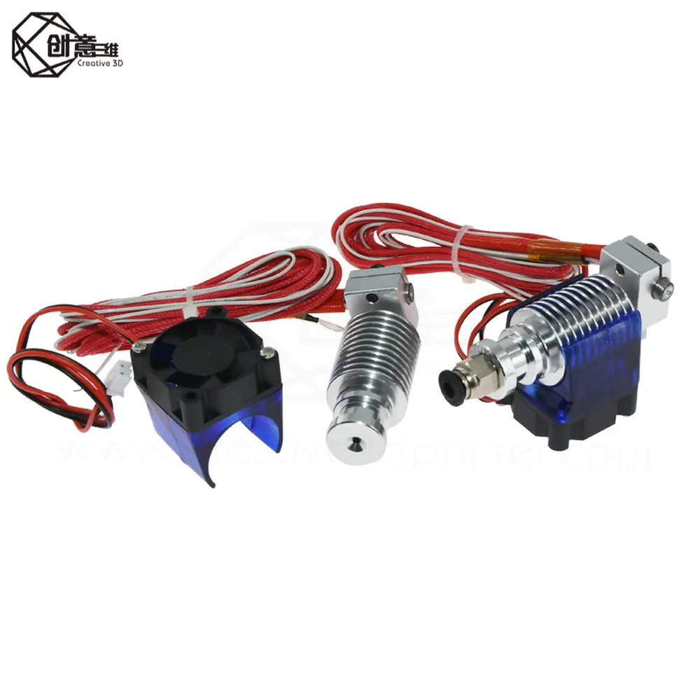 V6 j-головка Hotend экструдер комплект 3D принтеры часть Вентилятор охлаждения кронштейн блок термисторы сопло 0,4 мм 1,75 мм нити Боуден запчасти