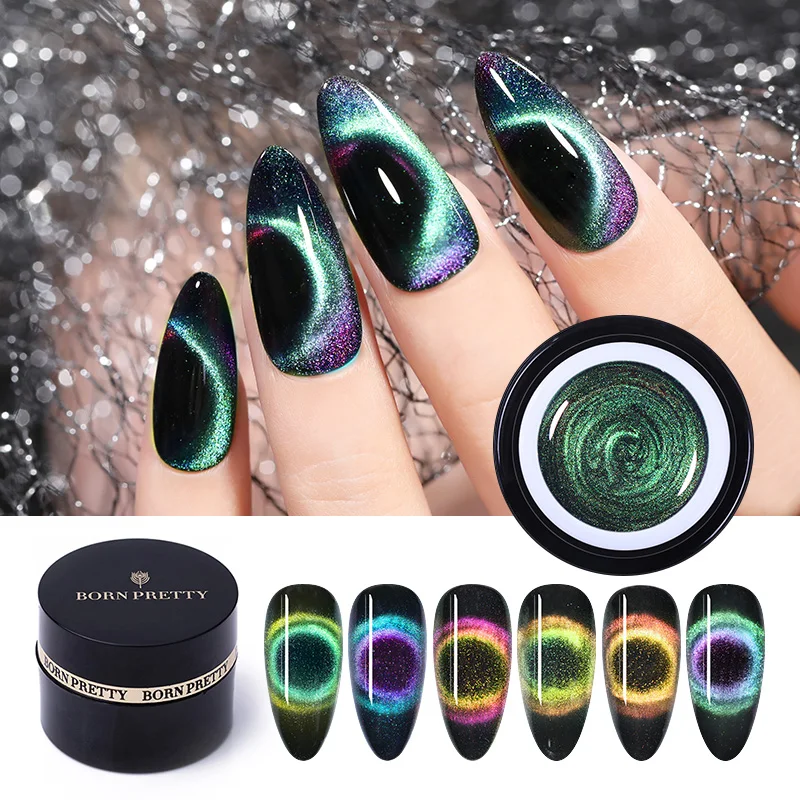 BORN PRETTY 9D Chameleon Magnetic Cat Eye Nail Gel Polish Shining Soak Off UV LED Nail Art Gel Varnish 5ml Black Base Need
