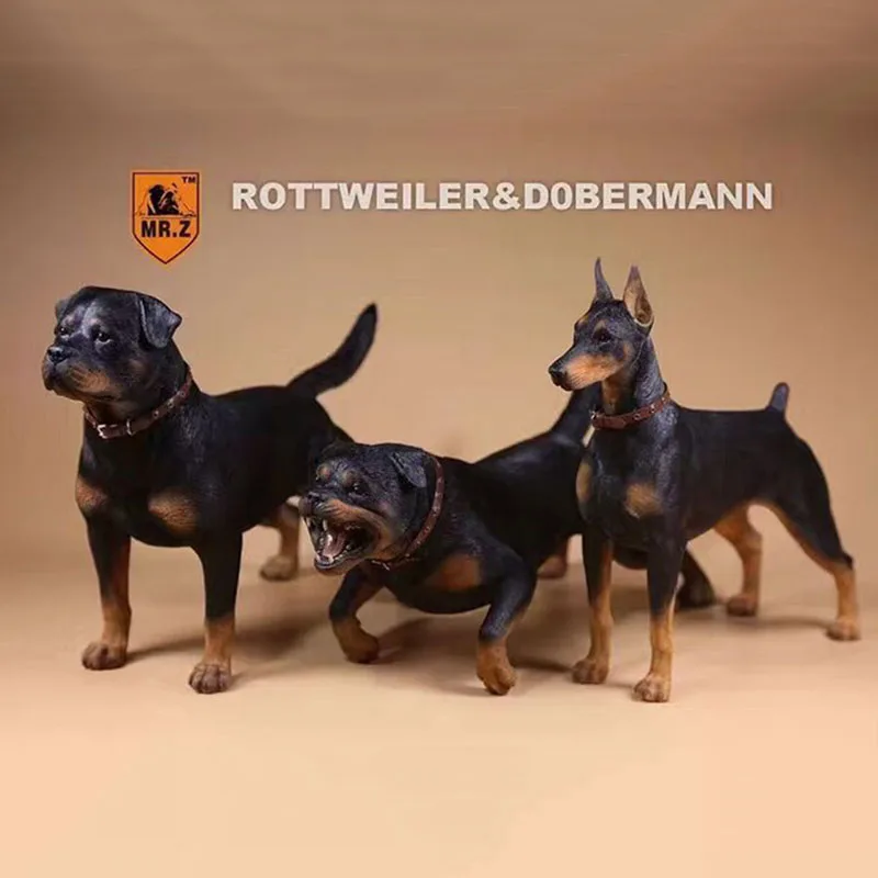 

Mr.Z 1/6 Scale Simulation Animal dog German Rottweiler Dog Model Toys Gift Model F 12" Action Figure Scene Car Decoration