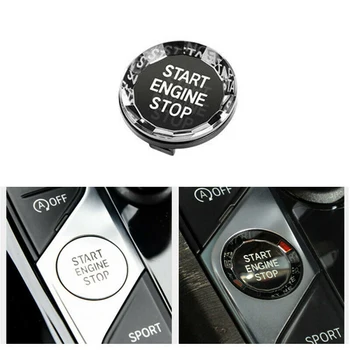 

1pc Crystal Engine Start Stop Button Cover Decoration Black Plastic Styling Replacement For BMW 3 Series G20 G28 Z4 X5 X7 2019