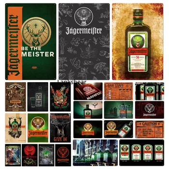 

Jagermeister Metal Sign Tin Signs Metal Plate Plaque Metal Vintage Pub Bar Man Cave Wall Art Home Decoration