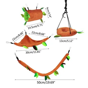 

Plush Small Pet Toy Hanging Forest Leaf Swing Hammock Ropeway Hamster Cage Decor D0AC