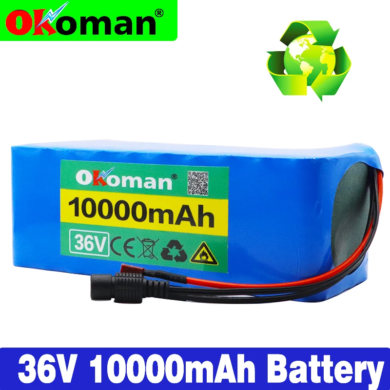 36V 10S3P 10Ah 500W Высокая Мощность 42V 18650 литиевая батарея 10000mAh Электрический велосипед