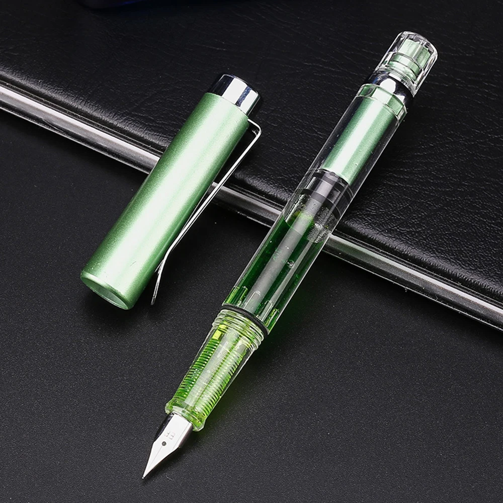 Green Перьевая ручка 9 цветов pick WING SUNG 3008 0,5 мм прозрачный домашний писатель канцелярские принадлежности тонкий перо универсальные школьные принадлежности для студентов - Цвет: Green