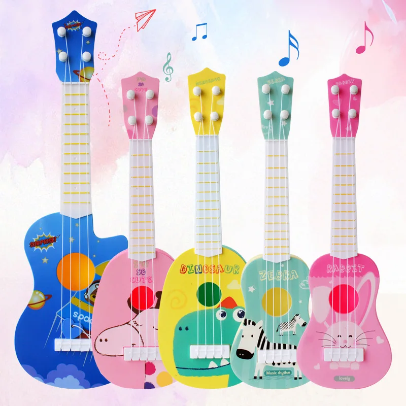 

Children's Small Number Simulation Musical Instrument Ukulele Hot Selling Mini Four-String Play Early Education Music Toy