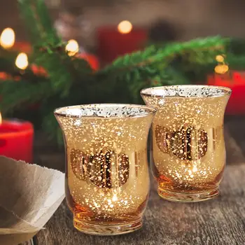 

12pcs/set Gold Glass Candle Nordic Candlestick Cup Tealight Aroma Candle Holder For Wedding Party Bar DIY Home Decoration