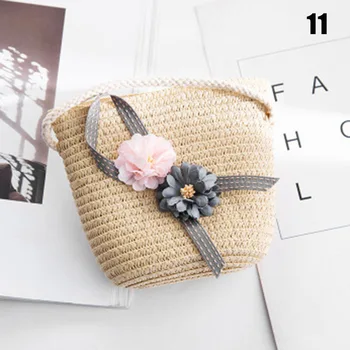 

Children Straw Woven Bags Flower Girl Purse Summer Beach Handbags Shoulder Crossbody Bags LXX9