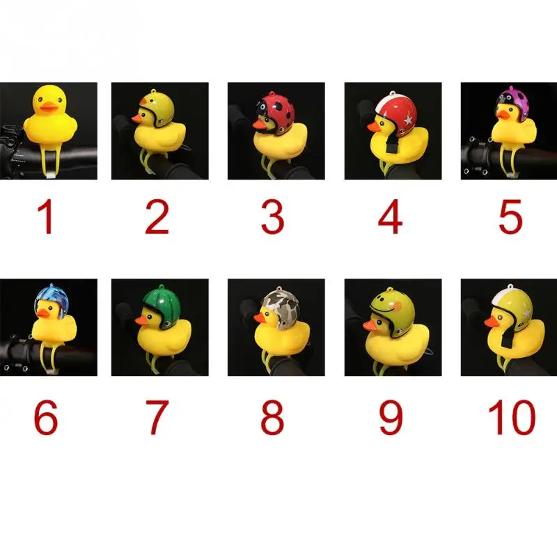 Flash Deal Cartoon Little Yellow Duck Bicycle Head Light Detachable With Bell Duck Road Bike Outdoor Bell Accessories 5