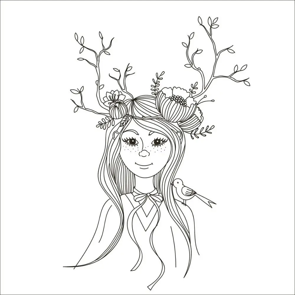 

AZSG girl beautiful Branch Clear Stamps For DIY Scrapbooking Rubber Stamp/ Seal Paper Craft Clear Stamp Card Making