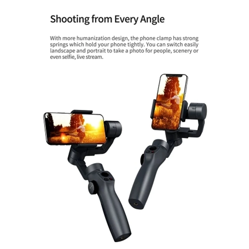 3 Axis Handheld Gimbal Stabilizer for Smartphone Samsung iPhone X XR 8 7 Gopro Camera